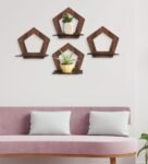 Decorative (Set of 4) Engineered Wood Wall Hanging Planter