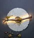 Iron Bird On Branch Wall Art With Led In White