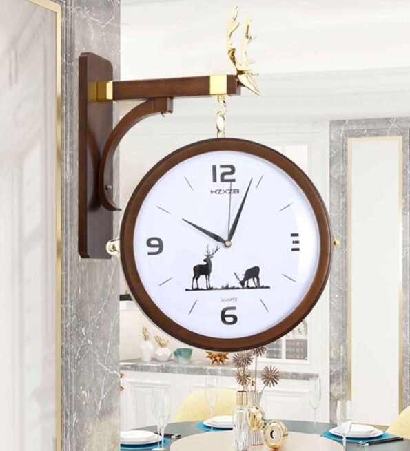 Brown Plastic Double Sided Platform Clock