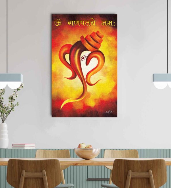 Devotional Lord Ganesha Canvas Printed Wall Painting