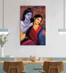 Divine Aura Of Radha Krishna Canvas Printed Wall Painting