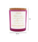 Happy Birthday Scented Candle With Quote