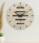 Brown MDF Dual Modern Wall Clock