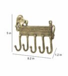 Elephant Design Golden Brass S Wall Hook Key Holder