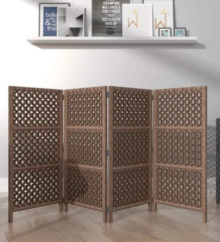 Engineered Wood Addison Room Divider In Brown Colour