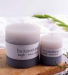 Exclusivelane ‘White Musk Wonder’ Handmade Scented Pillar Candles (Set Of 2 8-30 Hour Burn Time)