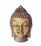 Fibre Buddha Face Wall Hanging Mural Golden