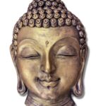 Fibre Buddha Face Wall Hanging Mural Golden