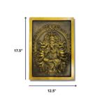 Fibre Panchmukhi Ganesh Relief Mural Golden