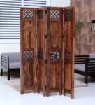 Florito Sheesham Wood Aelinia Room Divider In Natural Finish