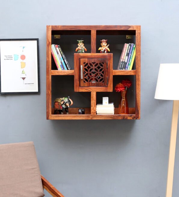 Florito Solid Wood Square Book Shelf