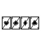 Four Ace Card Set Black Wooden Wall Art