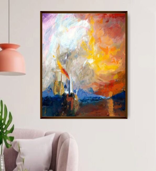 Framed Canvas Abstract Painting (16X18 Inches)