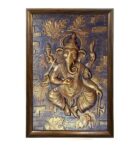 Ganesha Relief Wall Mural In Bronze