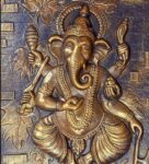 Ganesha Relief Wall Mural In Bronze