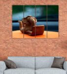 Lord Ganesha’s Brown Wooden Framed Art Panel Set of 4