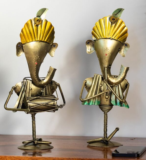 Ganesha Twins (Set Of 2) Iron Figurine