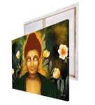 Gautam Buddha With Yellow Flowers Canvas Printed Wall Painting