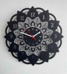 Black Metal Geometric Mandala Modern Wall Clock