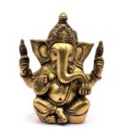 Gold Brass Sitting Lord Ganesha Idol