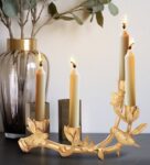 Gold Brass Table Candle Holder