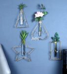 Gold Iron & Glass Test Tube Wall Planter Set Of 4