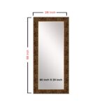 Gold Engineered Wood Difficult Floor Mirror