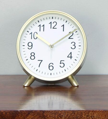 Gold Plastic Analog Table Clock