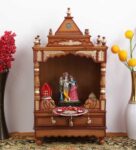 Sacred Pooja Mandir Without Door Big Size In Teak Gold