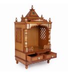 Sacred Pooja Mandir Without Door Big Size In Teak Gold