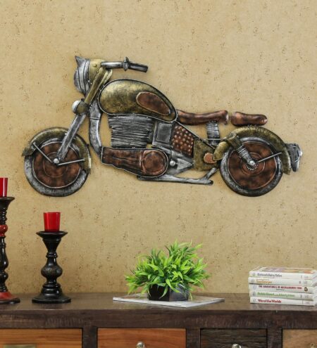 Wrought Iron Bike Wall Art In Gold