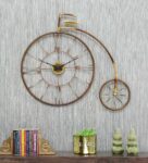 Gold Wrought Iron Cycle Wall Clock