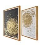 Golden Gold Canvas & MDF Framed Landscape Art Print Set of 2