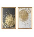 Golden Gold Canvas & MDF Framed Landscape Art Print Set of 2