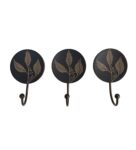 Golden Foliage (Set Of 3) Wooden Hook Key Holder