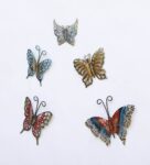 Golden Iron Butterfly Set Of 5 Metal Wall Art