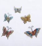 Golden Iron Butterfly Set Of 5 Metal Wall Art