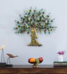 Green And Golden Iron Tree Of Life Wall Art