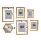 Golden Sythetic Wood Sun Wall Collage Set of 6 Photo Frames