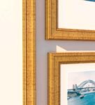 Golden Sythetic Wood Sun Wall Collage Set of 6 Photo Frames