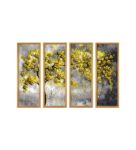 Leave Multicolour Canvas Framed Landscape Art Panel