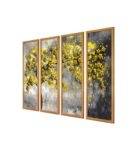 Leave Multicolour Canvas Framed Landscape Art Panel