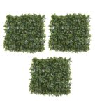 Plastic Green Decorative Eucalyptus Boxwood Wall Mat Set Of 3 Artificial Plants