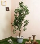 Polyester Green Draceana Floor Without Pot Artificial Plants