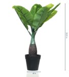 Green Fabric Artificial Bottle Banana Plant with pot