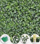 Green Fabric Artificial PVC Eucalyptus Boxwood Wall Mat