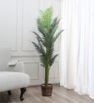 Fabric Green Real Touch Areca Palm Without Pot Artificial Plants