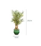 Polyester Lucy Green Bonsai Bamboo With Ceramic Pot Artificial Plant