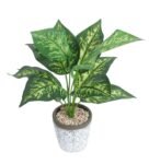 Green Polyester Money Artificial Bonsai Plant With Pot