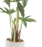 Green Polyester Pachira Bonsai Artificial Plant With Ceramic Pot